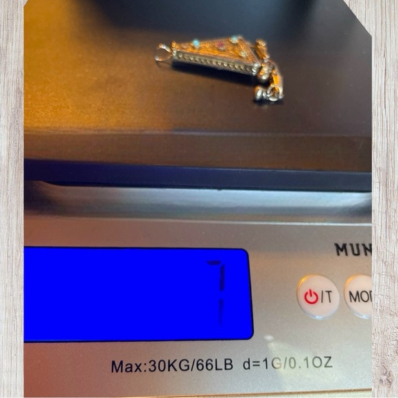 VTG Silver Pendant Middle Eastern Afghan Bedouin Tribal Triangle and Gemstones - Picture 16 of 16